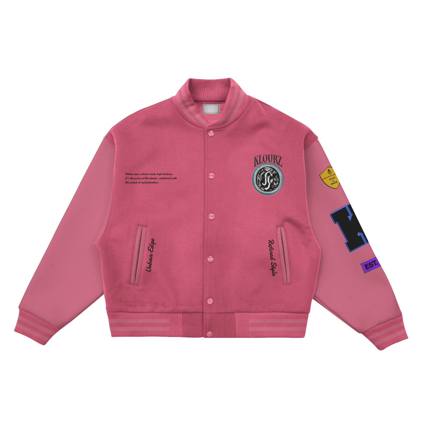 Klourz Luxe Varsity- Pink